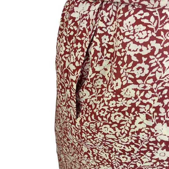 Faherty Red White Floral Button Front Midi Dress Womens Sz M - New - Picture 7 of 11